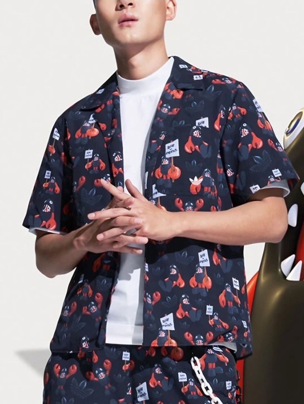 RARE NWT ADIDAS x PHILIP COLBERT Collab 'Love the Lobster' SHIRT BLACK SIZE M